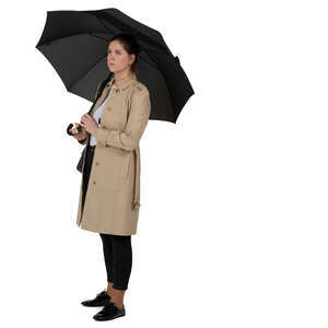 cut out woman with an umbrella standing