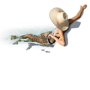 cut out woman relaxing in the pool