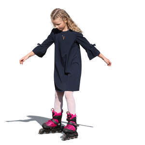 cut out girl rollerblading