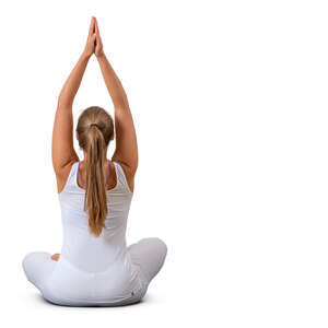 cut out woman sitting in a yoga pose