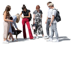 cut out group of young people standing and talking