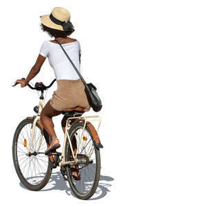 cut out woman riding a bike