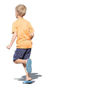 cut out little boy running