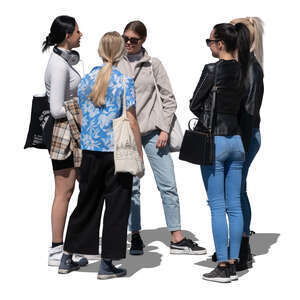 cut out group of teenage girls standing and talking