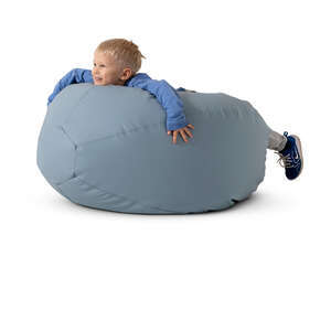 cut out little boy lying on a bean bag chair