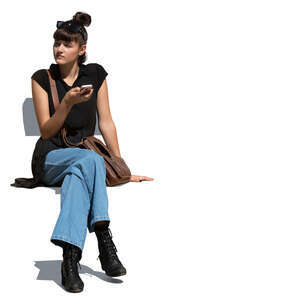 cut out teenage girl sitting