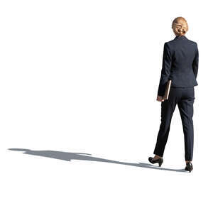 cut out businesswoman walking