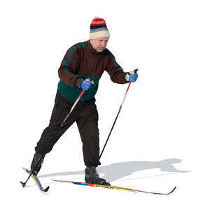 cut out man skiing