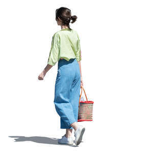 cut out woman in summer clothes walking