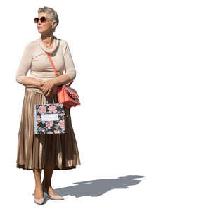 cut out elegant elderly woman standing