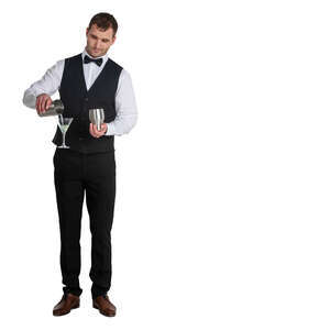 cut out barman making cocktails