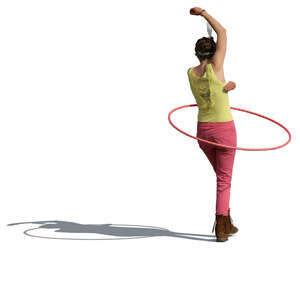 cut out woman spinning a hoop