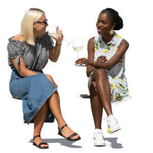 women sitting in a cafe and chatting