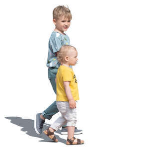 two boys walking hand in hand