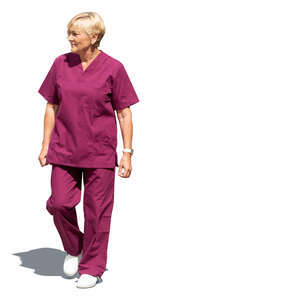 cut out hospital nurse walking outside