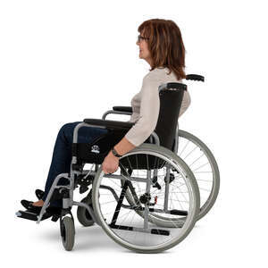 cut out woman sitting in a wheel chair