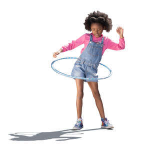 cut out backlit little girl hula hooping