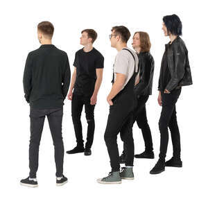 cut out group of young men standing