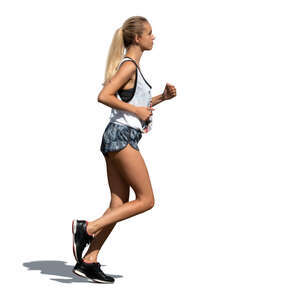 cut out woman jogging outside