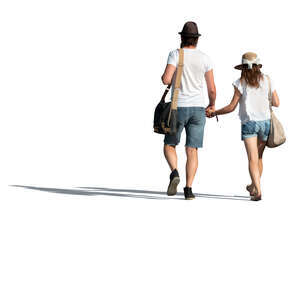 cut out couple walking hand in hand