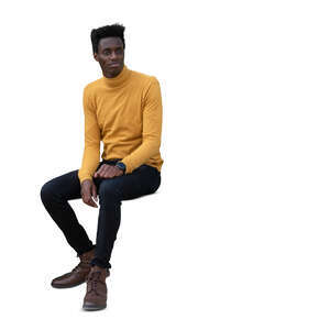 cut out black man sitting