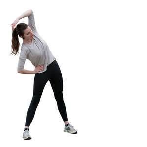 cut out woman doing stretching exercises