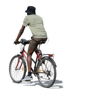 cut out black man riding a bike