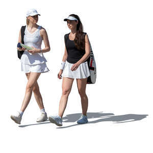 two cut out women going to play tennis