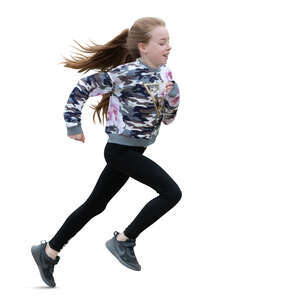 cut out little girl running
