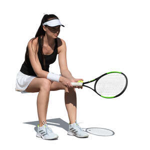 cut out tennis player sitting and resting