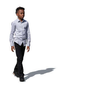 cut out little black boy walking