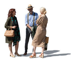 cut out group of older people standing and talking