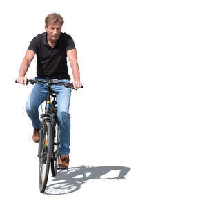 cut out man riding a bike