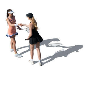 two female tennis players shaking hands