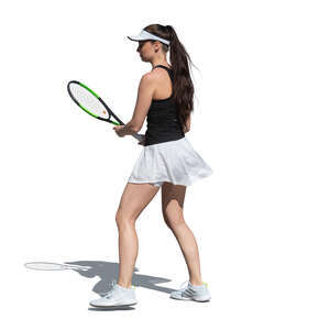 cut out woman playing tennis