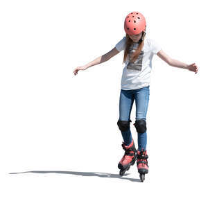 cut out girl rollerblading