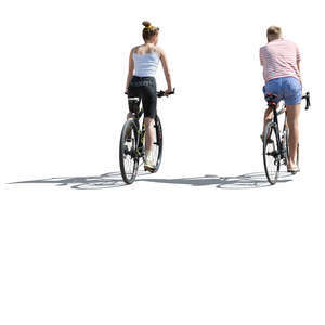 cut out man and woman riding bikes side by side