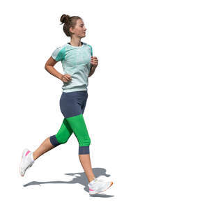 cut out woman running outside