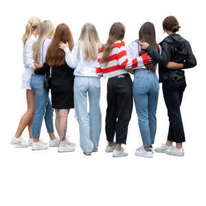 cut out group of women standing in a half circle