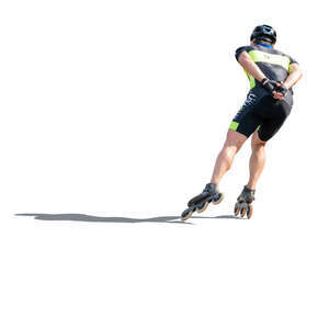 cut out man rollerblading