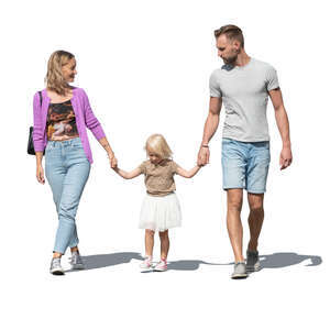 cut out family walking hand in hand