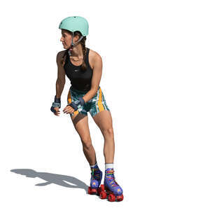 cut out woman roller skating
