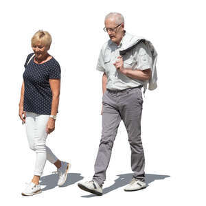 cut out elderly man and woman walking