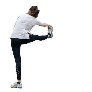 cut out woman doing stretching exercises