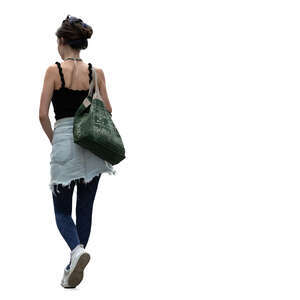 cut out young hip woman walking