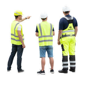 cut out group of construction workers standing