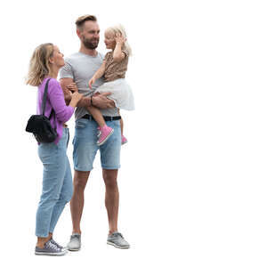 cut out family of three standing