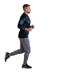 cut out man jogging