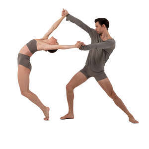 two cut out dancers performing modern dance