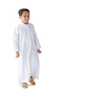 cut out little arab boy walking